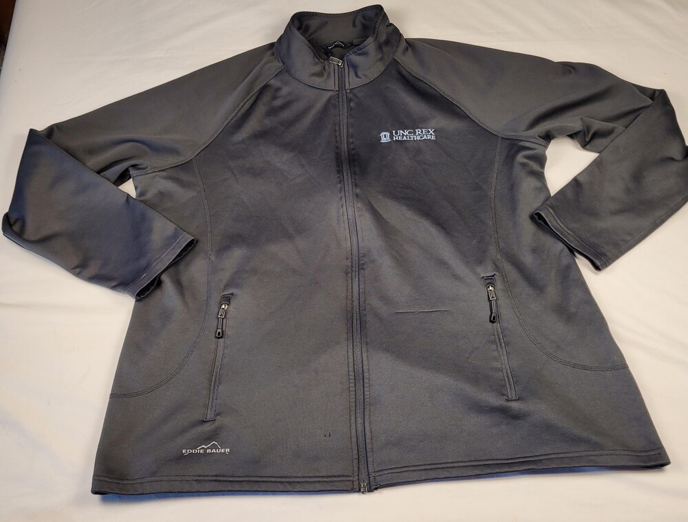 Eddie Bauer Jacket Womens 3XL Gray UNC Rex Healthcare Softshell Fleece Full Zip